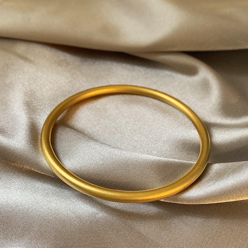 Douyin Xiaohongshu live broadcast Two Worlds Lotus Bracelet New Year's Gift Ancient Method Plated 18k Gold Bracelet Sand Gold Bracelet