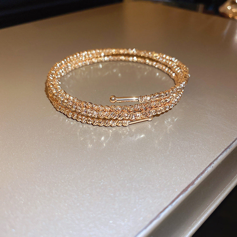 Diamond-encrusted titanium steel simple fashion bracelet European and American retro fashion temperament versatile bracelet light luxury high-end jewelry women