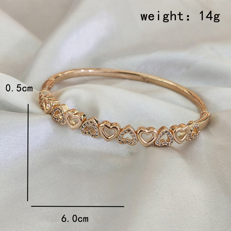 European and American niche super flash zircon letter buckle bracelet high-end temperament bracelet light luxury simple style versatile bracelet