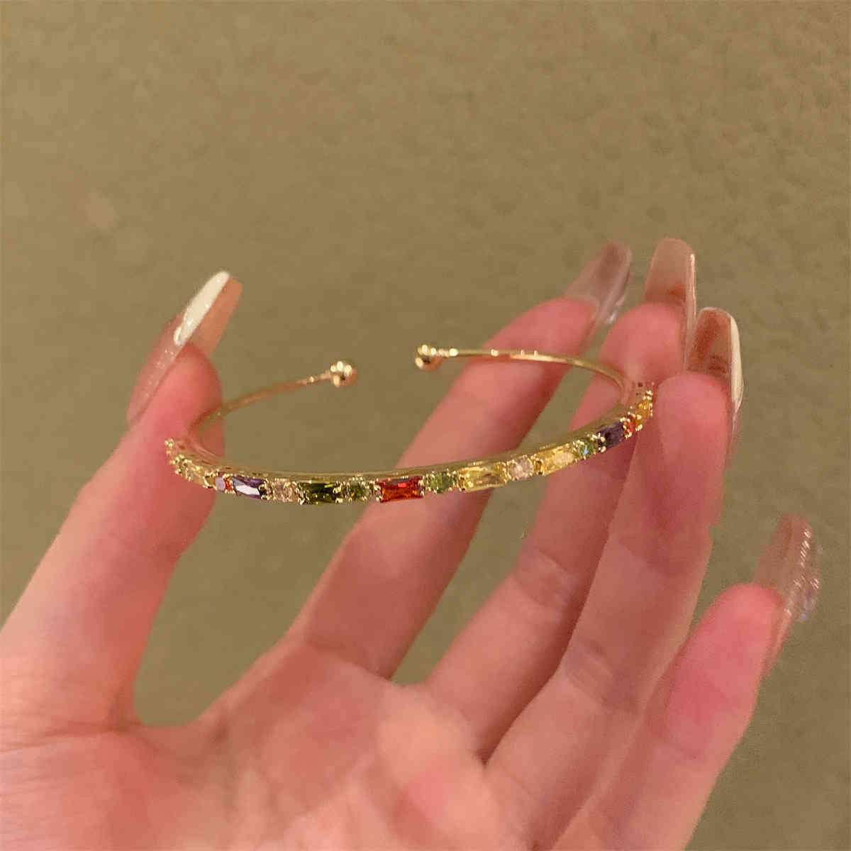European and American retro zircon grid bracelet light luxury high-end niche bracelet fashion exquisite temperament versatile jewelry women