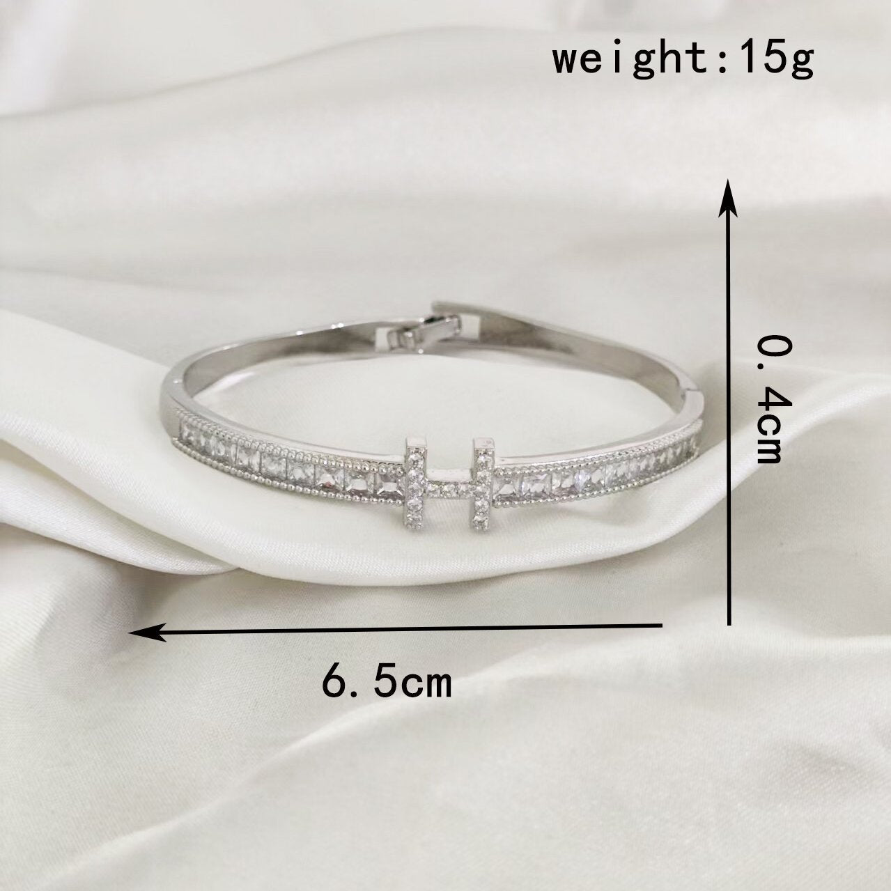 European and American niche super flash zircon letter buckle bracelet high-end temperament bracelet light luxury simple style versatile bracelet