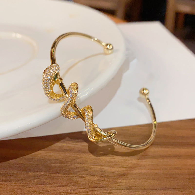 Diamond-encrusted titanium steel simple fashion bracelet European and American retro fashion temperament versatile bracelet light luxury high-end jewelry women