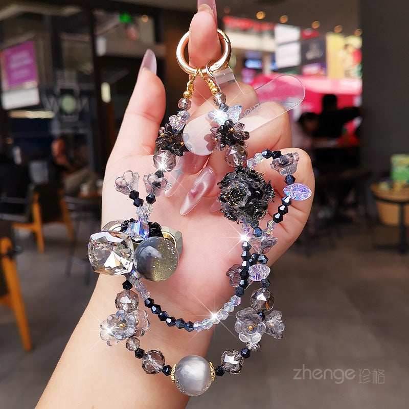 Mobile phone chain pendant, wrist rope, women's exquisite handmade high-end sense beaded chain jewelry, short outdoor travel shopping