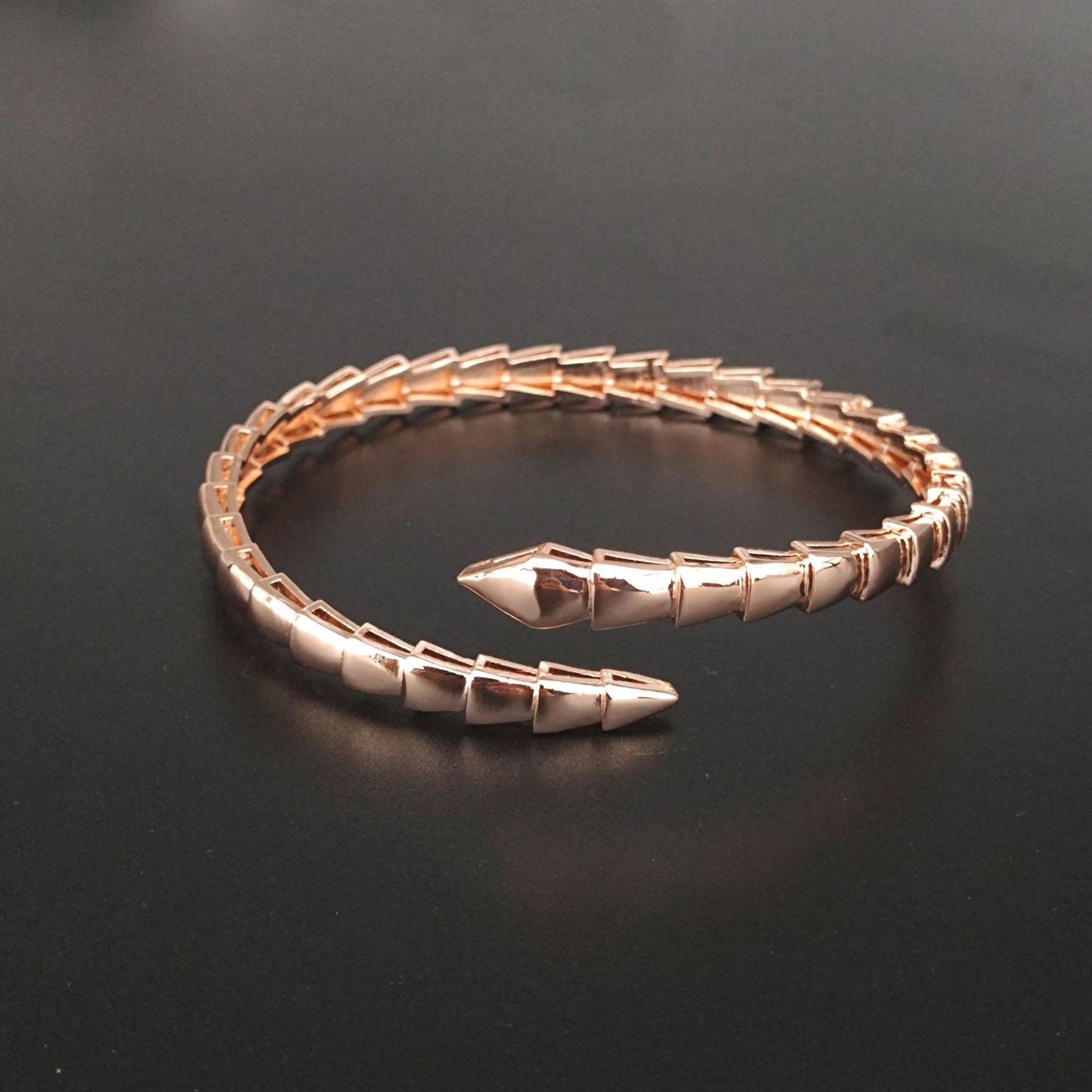 Snake full diamond bracelet women's high-end sense light luxury round simple high version jewelry light luxury niche exquisite copper gold-plated