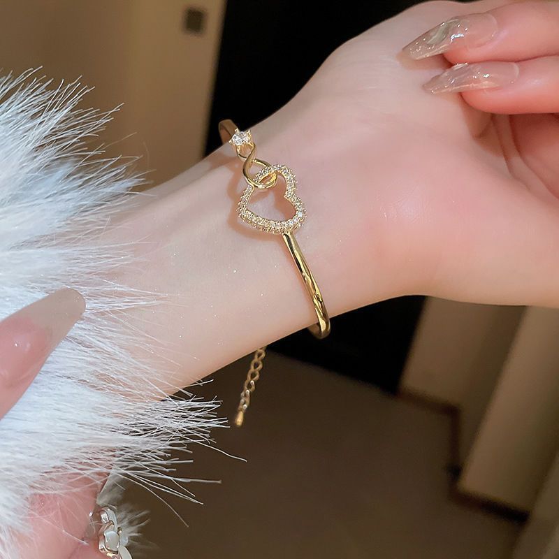 European and American retro zircon grid bracelet light luxury high-end niche bracelet fashion exquisite temperament versatile jewelry women