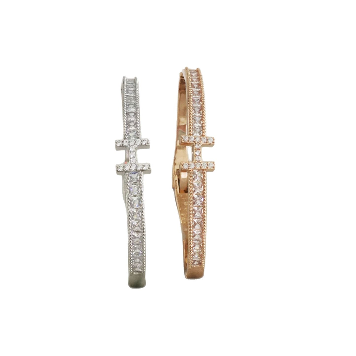 European and American niche super flash zircon letter buckle bracelet high-end temperament bracelet light luxury simple style versatile bracelet