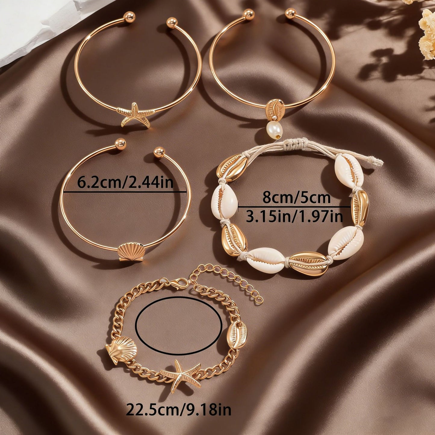 European and American cross-border jewelry, rhombus twist smooth bracelet 5-piece set mixed and matched irregular punk bracelet set wholesale